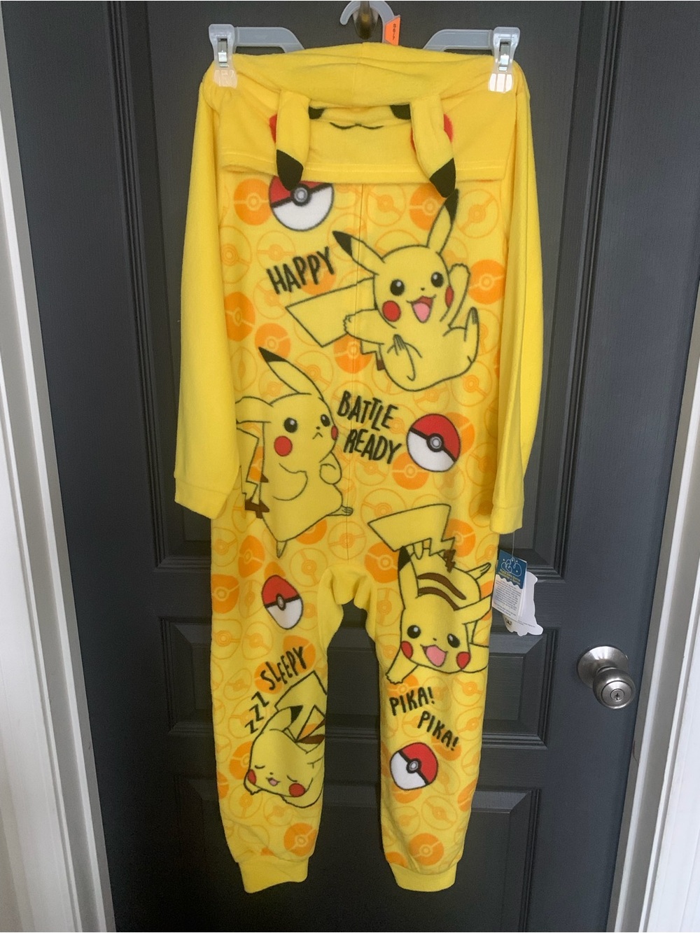 Pikachu Yellow Pokémon Fleece Hoodied Onesie